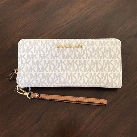 Michael Kors Jet Set Continental Wallet Vanilla MK Signature Tiger